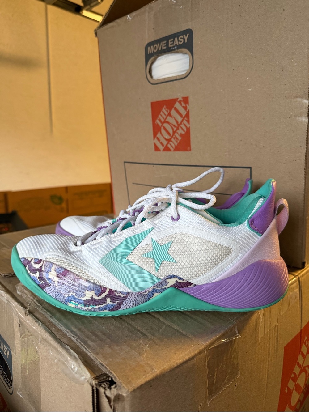 Converse All Star BB Shift OX White Pixel Purple 172890C 🏀 SZ 10